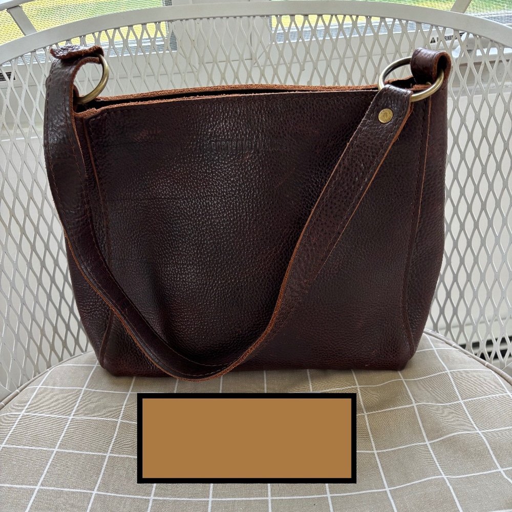 Portland Leather Goods Triangle shoulder bag purse Coldbrew Leather Premium